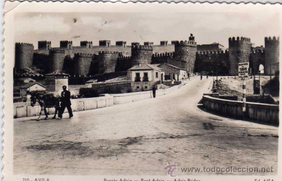 Postales: Avila.  n&ordm; 210. Puente Adaja. Ed Aisa. Circulada.