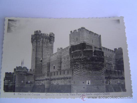 Postales: Interesante postal de Medina del Campo-Castilo de la Mota vista parcial desde angulo Oeste