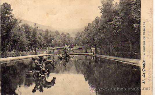 Postales: La Granja. Segovia.n&ordm; 31 La Carrera de Caballos. Fot Lacoste. Circulada.