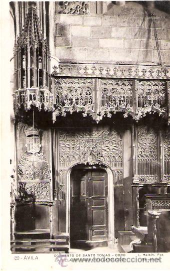 Postcards: TARJETA POSTAL. AVILA. N&ordm; 30. CONVENTO DE SANTO TOMAS, CORO. ED. L. ROISIN.