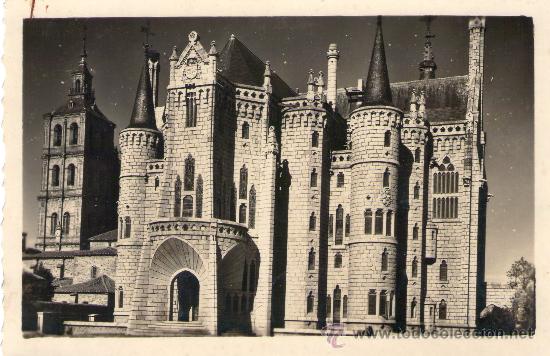 Postales: ANTIGUA POSTAL ORIGINAL - ASTORGA - PALACIO EPISCOPAL. - Foto 1