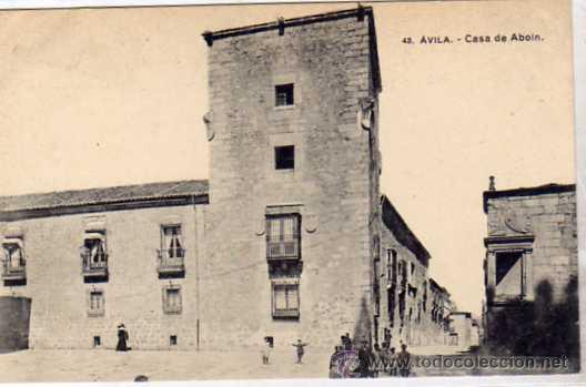 Postales: Avila. 48 Casa de Aboin. Fot Laurent. Lacoste. Reverso dividido. Sin circular.