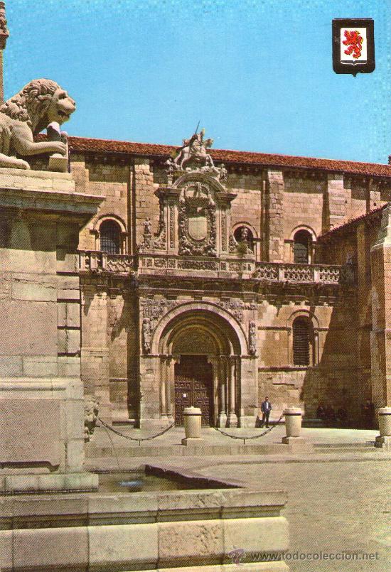 Postales: 3067- POSTAL DE LEON-FUENTE Y PORTICO DE SAN ISIDORO