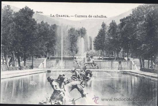 Postales: LA GRANJA (SEGOVIA).- CARRERA DE CABALLOS