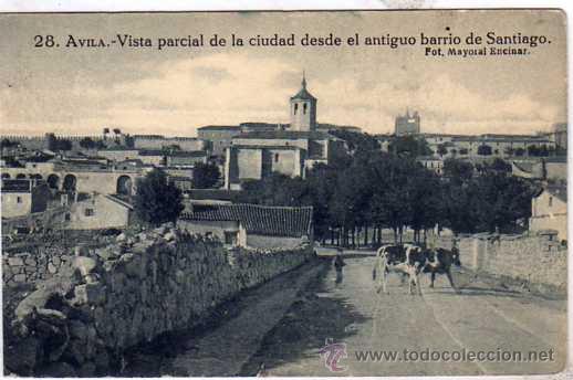 Postales: Avila. 28. Vista parcial de la Ciudad desde el antiguo barrio de Santiago. Mayora encinar.
