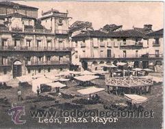 Postais: POSTAL ORIGINAL DECADA DE LOS 30. LEON. PLAZA MAYOR. N&ordm; 378.  VER TAMA&Ntilde;O Y EXPLICACION