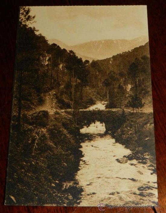 Postales: ANTIGUA POSTAL DE SIERRA DE GREDOS (AVILA) EL PUENTE DE PELAYO - FOTOGRAFIA WUNDERLICH - NUM 1921 -