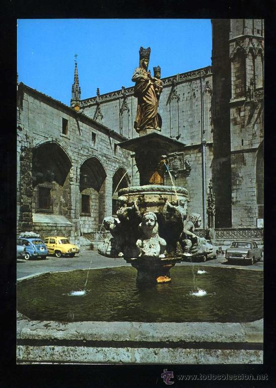 Postkarten: Burgos. *Plaza de Santa Mar&iacute;a. Fuente* Ed. Arribas n&ordm; 2046. Nueva.