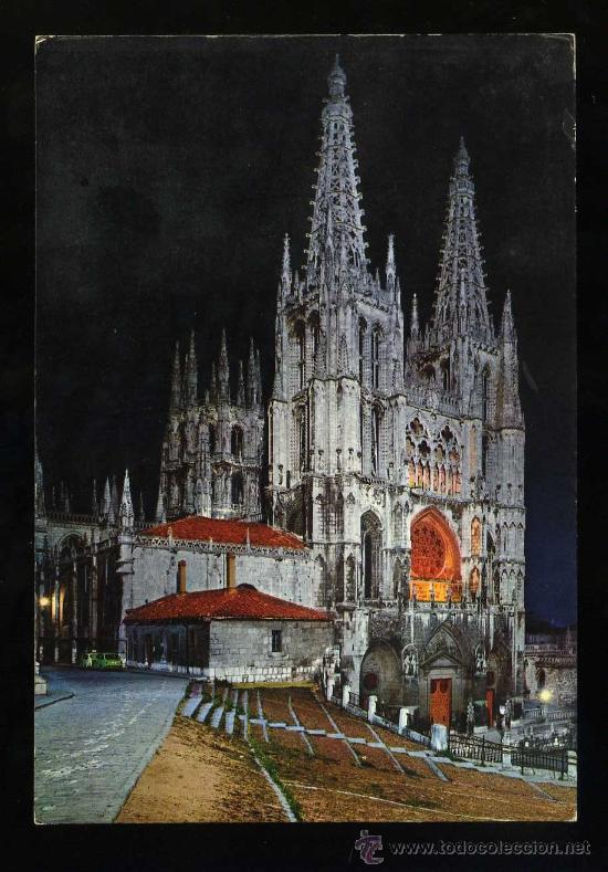 Cartoline: Burgos. *La Catedral. Vista nocturna* Postal Inter n&ordm; 13. Nueva.