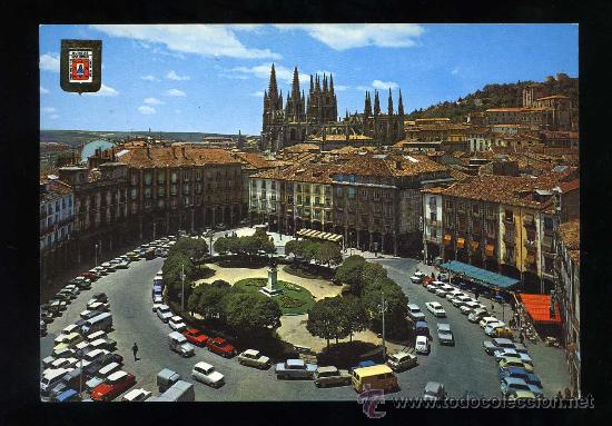 Postais: Burgos. *Plaza Mayor y Catedral* A. Subirats Casanovas n&ordm; 136. Circulada 1976.