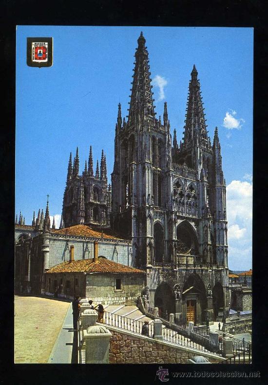 Postkarten: Burgos. *Catedral. Fachada principal* A. Subirats Casanovas n&ordm; 155. Circulada 1979.
