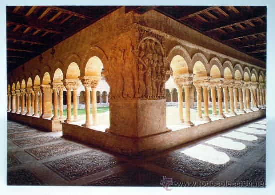 Postales: Postal Abad&iacute;a Santo Domingo de Silos Claustro rom&aacute;nico Galer&iacute;as N Oeste Ed Sicilia a&ntilde;os 70 rugosa