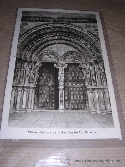 Postales: AVILA PORTADA DE LA BASILICA DE SAN VICENTE N&ordm;53 EST. DE ARTE -14X9 CM.
