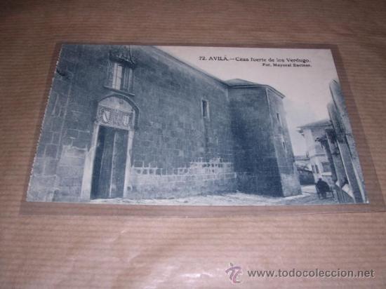 Postales: 72 AVILA - CASA FUERTE DE LOS VERDUGOS, FOT. MAYORAL ENCINAR 14X9 CM.