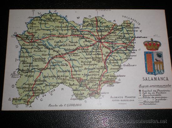 Postales: TARJETA POSTAL MAPA DE SALAMANCA - Foto 1