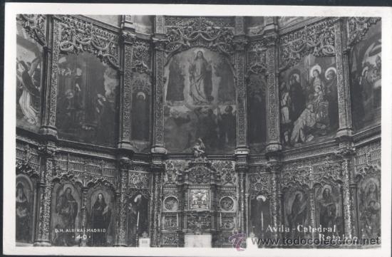 Postales: &Aacute;VILA.- CATEDRAL-RETABLO - Foto 1
