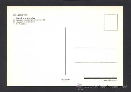 Postales: Segovia. Ed. Manipel n&ordm; 29. Nueva. - Foto 2