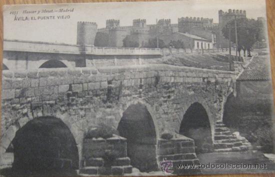 Postales: TARJETA POSTAL BLANCO Y NEGRO AVILA EL PUENTE VIEJO HAUSER Y MENET