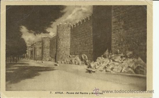 Postales: AVILA PASEO DEL RASTRO Y MURALLAS SIN ESCRIBIR
