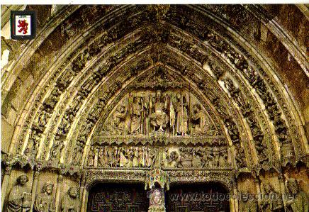 Postales: LE&Oacute;N***CATEDRAL DETALLE DE LA PUERTA DE NTRA SRA LA BLANCA***SUBIRATS CASANOVAS