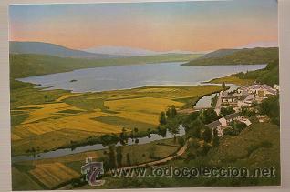 Postales: Postal Ribadelago de Franco, vista parcial y lago al atardecer