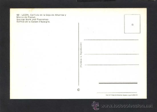 Postales: Le&oacute;n. *Edificio de la Caja...*  Ed. A. G. Cobas n&ordm; 69. Nueva. - Foto 2