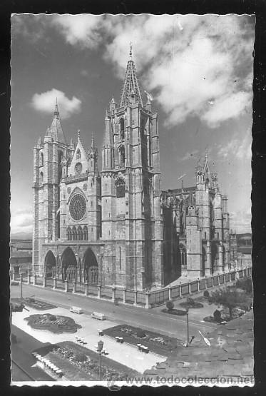 Postales: POSTAL DE LEON - FACHADA PRINCIPAL DE LA CATEDRAL  P-CASTLE-362