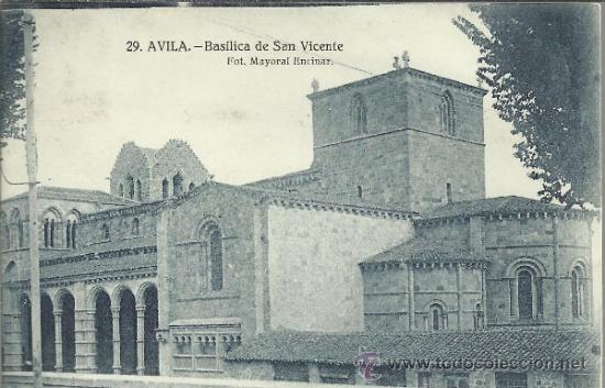 Postales: AVILA IGLESIA DE SAN VICENTE ESCRITA SELLO ALFONSO XIII