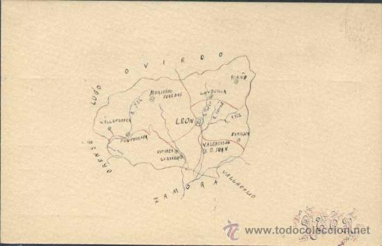 Postales: LE&Oacute;N.- PINTADA A MANO - Foto 1
