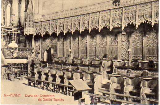 Postales: Avila. 9. Coro del Convento de Santo Tomas. Ed Lucas Martin. Avila. Escrita. Sin circular.