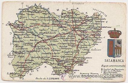 Postales: Salamanca, postal formato antiguo. Mapa - Foto 1