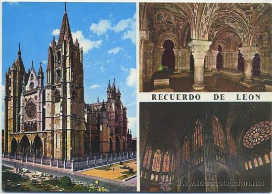 Postales: POSTAL DE LEON - CATEDRAL. PANTEON DE REYES. VIDRIERAS N&ordm; 51     P-CASTLE-418