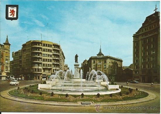 Postales: LEON.-GLORIETA DE GUZMAN EL BUENO.-ESCUDO DE ORO N&ordm; 26.
