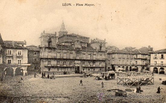 Postales: Le&oacute;n. Plaza Mayor. Mercado - Foto 1