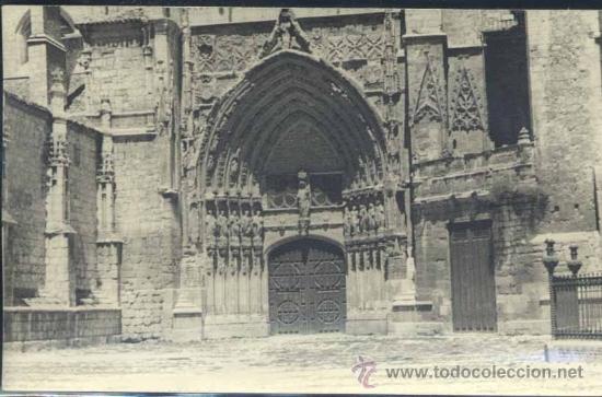 Postales: PALENCIA.- FOTOGR&Aacute;FICA A&Ntilde;O 1947- CATEDRAL.-PUERTA DEL OBISPO