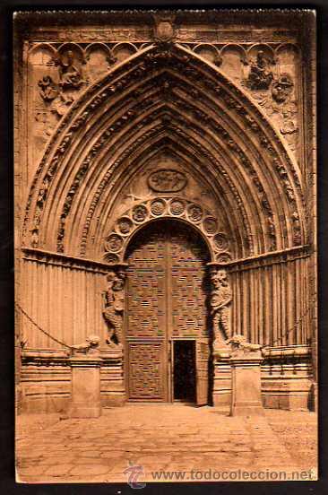 Postales: 5. Avila. Catedral .Puerta Principal. L. Roisin. No circulada.