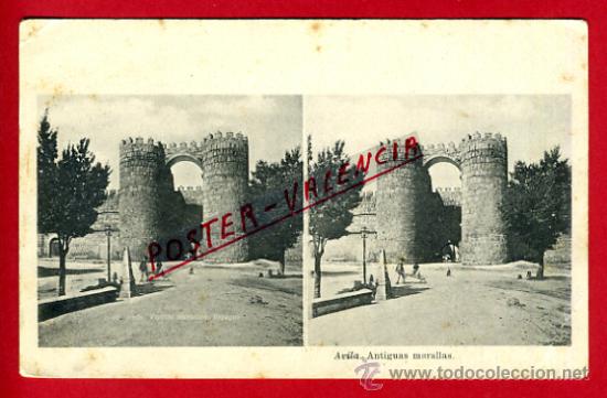 Postales: POSTAL AVILA, ANTIGUAS MURALLAS, ESTEREOSCOPICA,    P74738