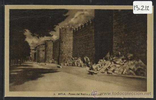 Postales: AVILA - 6 - PASEO DEL RASTRO Y  MURALLAS - HELIOTIPIA ARTISTICA - (13.212)