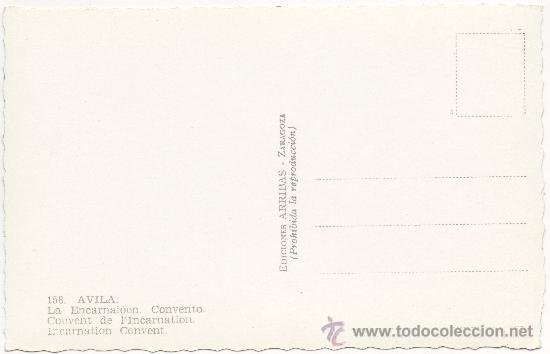 Postales: &Aacute;VILA.- LA ENCARNACI&Oacute;N. CONVENTO. - Foto 2