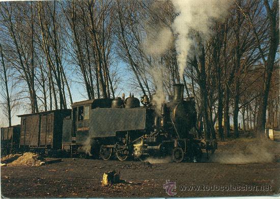 Postales: FERROCARRIL. LINEA PONFERRADA-VILLABLINO. LOCOMOTORA A VAPOR. A&Ntilde;O 1982.