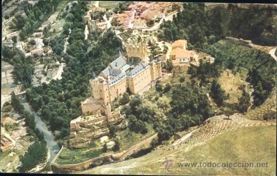 Postales: SEGOVIA.- EL ALCAZAR- FOTO A&Eacute;REA TAF A&Ntilde;O 1960