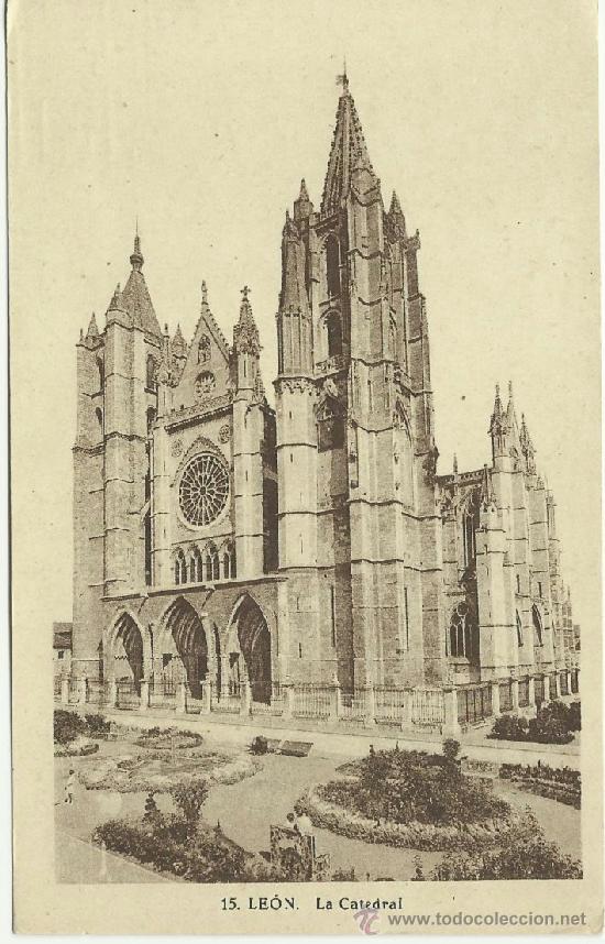 Postales: POSTAL ANTIGUA DE LEON LA CATEDRAL - Foto 1