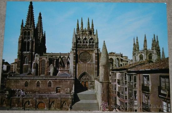 Postales: Postal de la portada del Sarmental de la catedral de Burgos