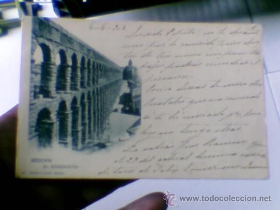 Postkarten: Acueducto Segovia Hauser Menet circulada 1902 n&ordm; 41 sin dividir sello 10cts Alfonso XIII (b12)