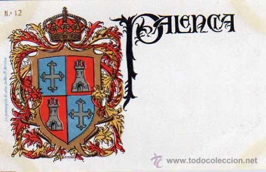 Postales: POSTAL EDITADA EN EL SIGLO XIX. N&ordm;12. ESCUDO DE PALENCIA. LIT HERMENEGILDO MIRALLES. SIN CIRCULAR.
