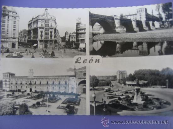 Postales: Le&oacute;n. Multivista. Ed. Lujo. Postal sin circular - Foto 1
