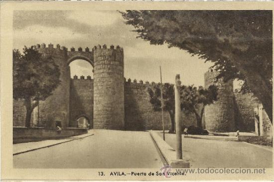 Postales: AVILA PUERTA DE SAN VICENTE SIN ESCRIBIR