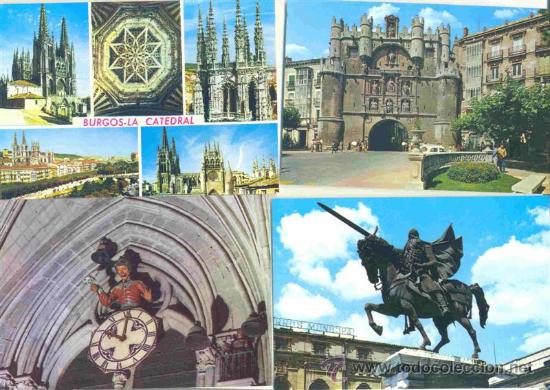 Postales: 8 postales + 2 estampas de Burgos - Foto 1