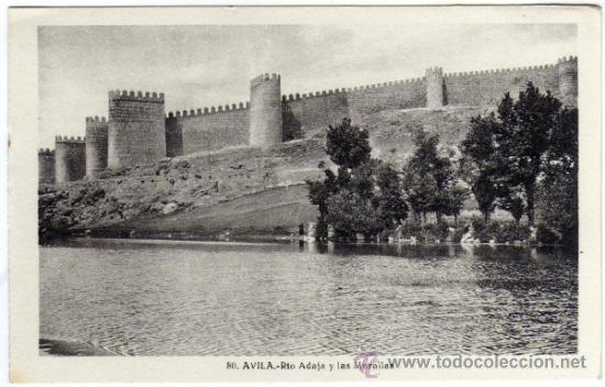Postales: BONITA POSTAL - AVILA -  RIO ADAJA Y LAS MURALLAS