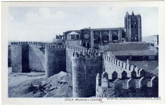 Postales: PRECIOSA POSTAL - AVILA - MURALLAS Y CATEDRAL